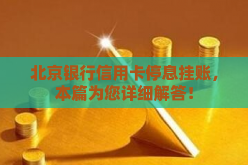 北京银行信用卡停息挂账，本篇为您详细解答！