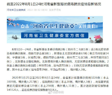 【最新疫情河南,河南郑州疫情最新通告】
