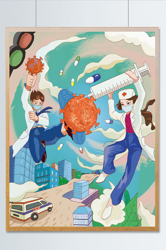 【疫情插画，疫情插画素材】
